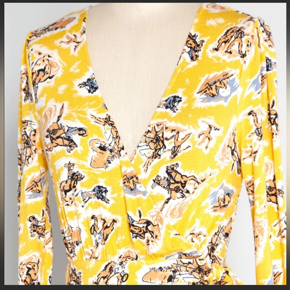ModCloth Yellow Floral Midi Dress - Picture 6 of 7